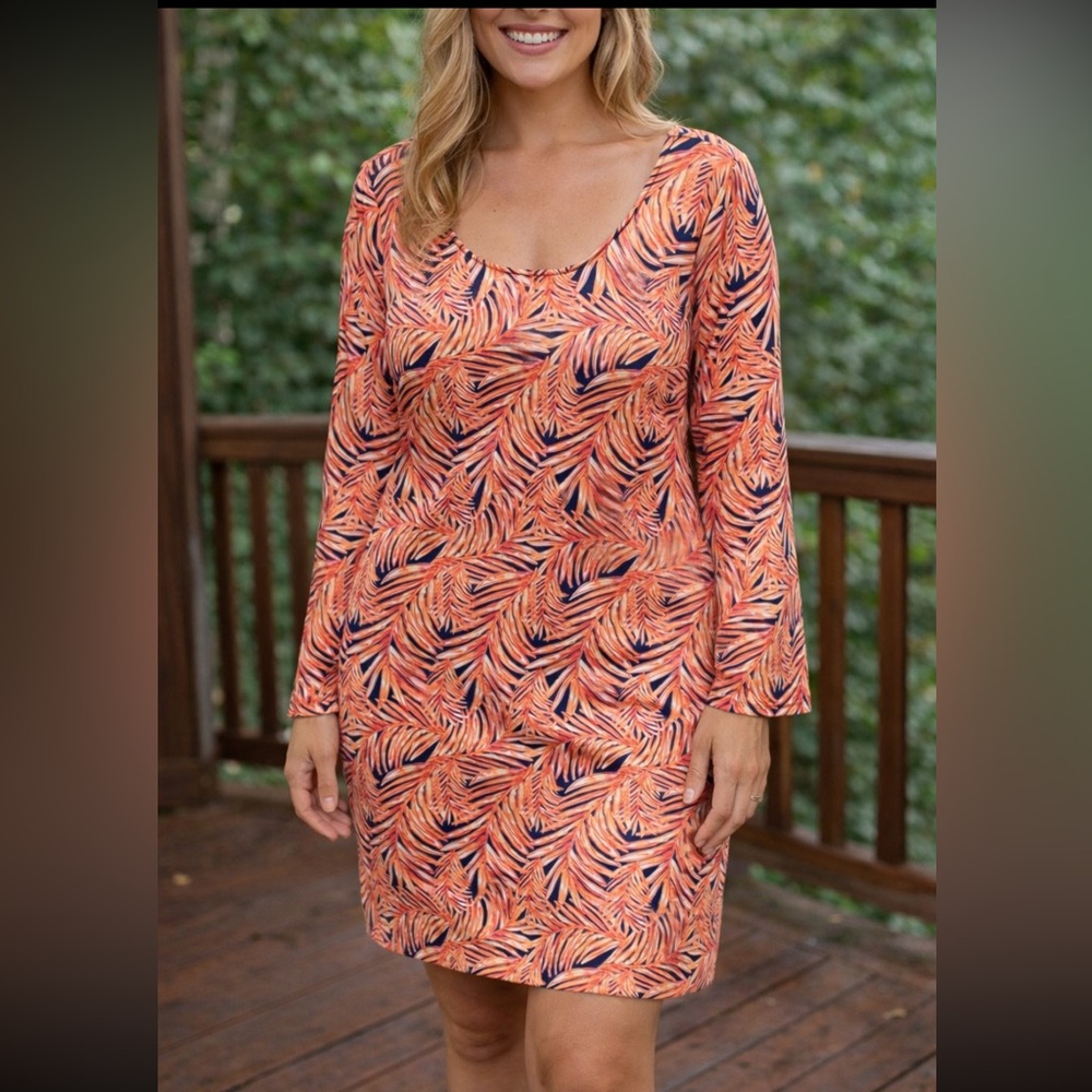 Kaeli Smith Leaf Print Dress EUC